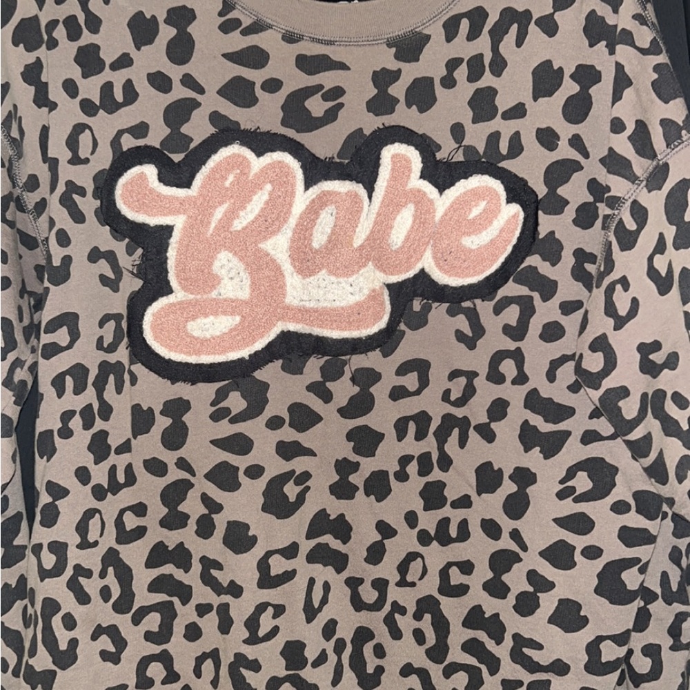 Leopard Print 'Babe' Sweatshirt